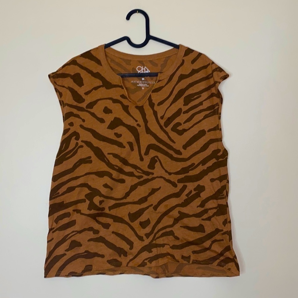 CHASER x ANTHROPOLOGIE Cedar Striped Top